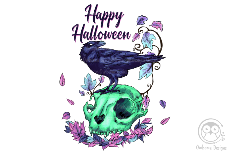 raven-halloween-sublimation-design