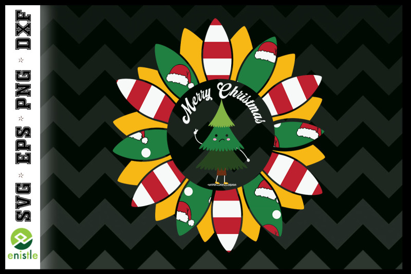 christmas-sunflower-pine-tree-merry