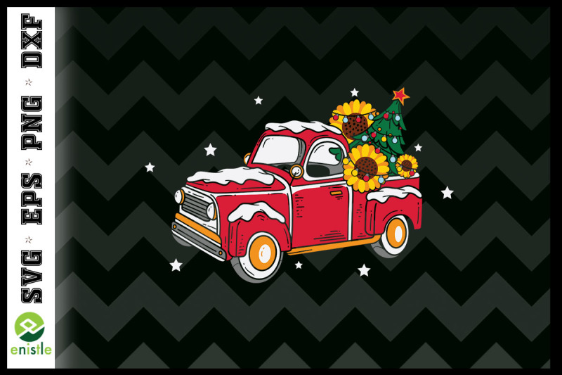 christmas-truck-pine-tree-pickup-car