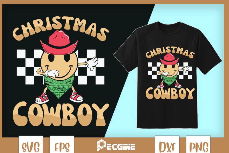 christmas-cowboy-retro-smiley-face