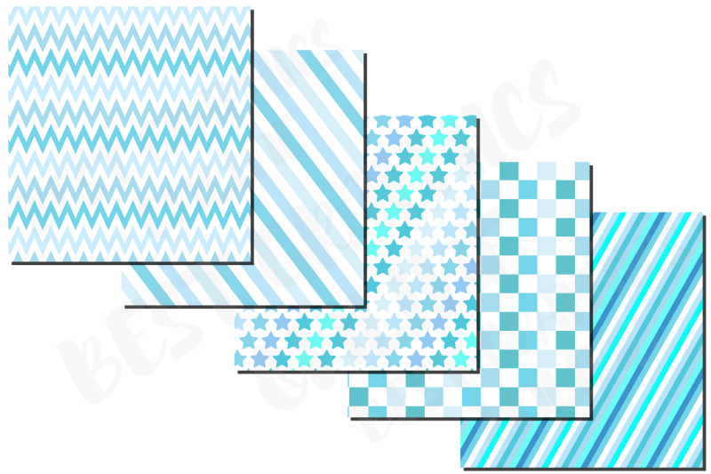 light-blue-digital-papers-background-set-light-blue-pattern