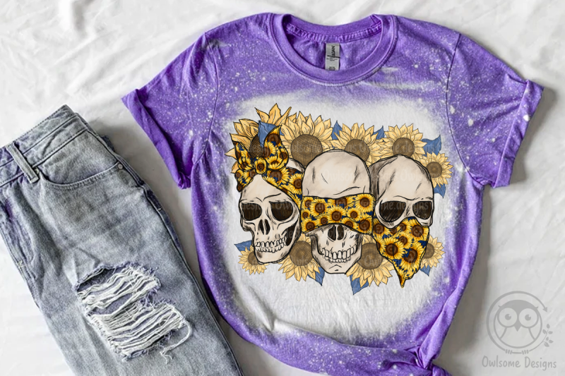 skull-see-nothing-hear-say-sunflower-sublimation-design