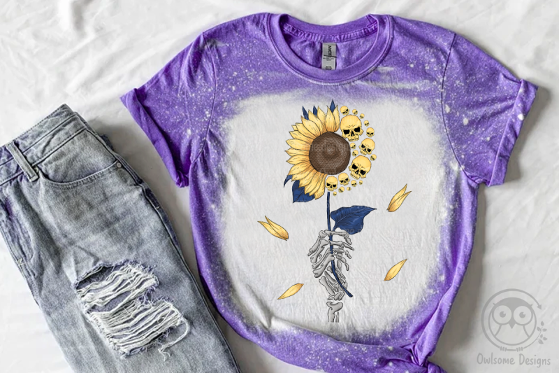 skeleton-sunflower-sublimation-design