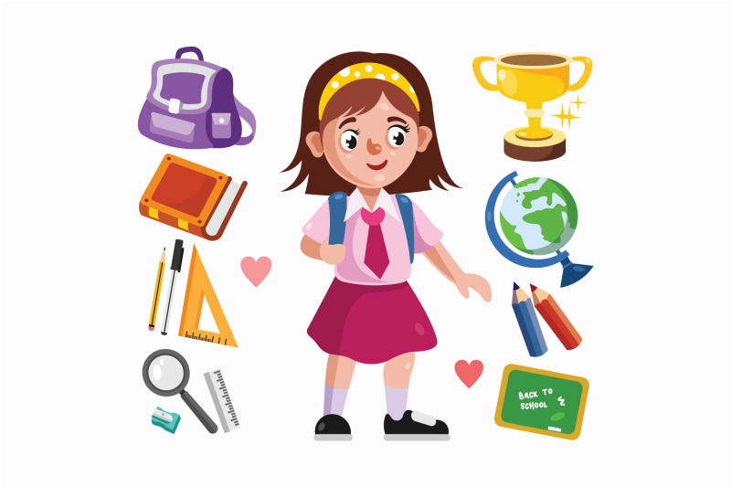 girl-student-and-school-supplies-illustration