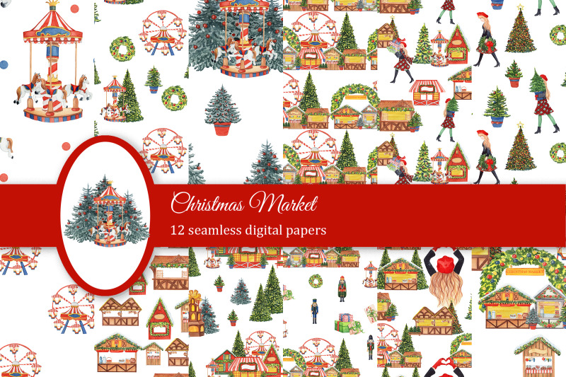 christmas-market-pattern-digital-papers
