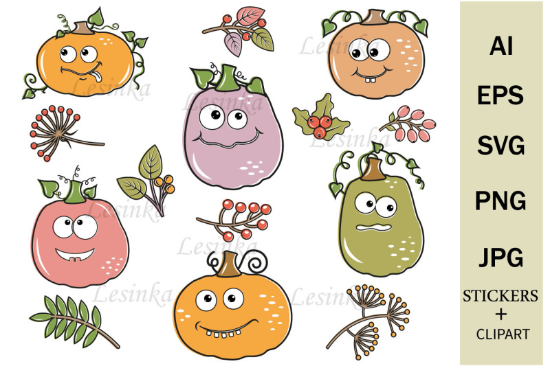 kawaii-autumn-pumpkins-bundle-stickers-clipart