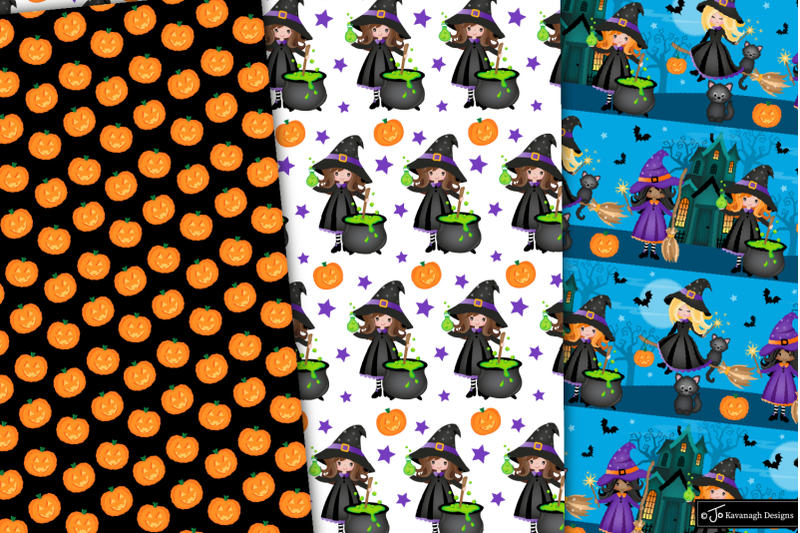 halloween-digital-paper-witch-pattern