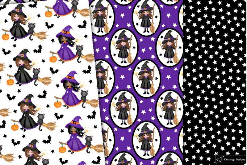 halloween-digital-paper-witch-pattern