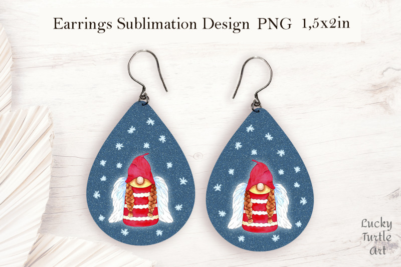 christmas-angel-gnome-teardrop-earrings-sublimation-design