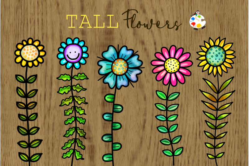 tall-flowers-watercolor-floral-doodles