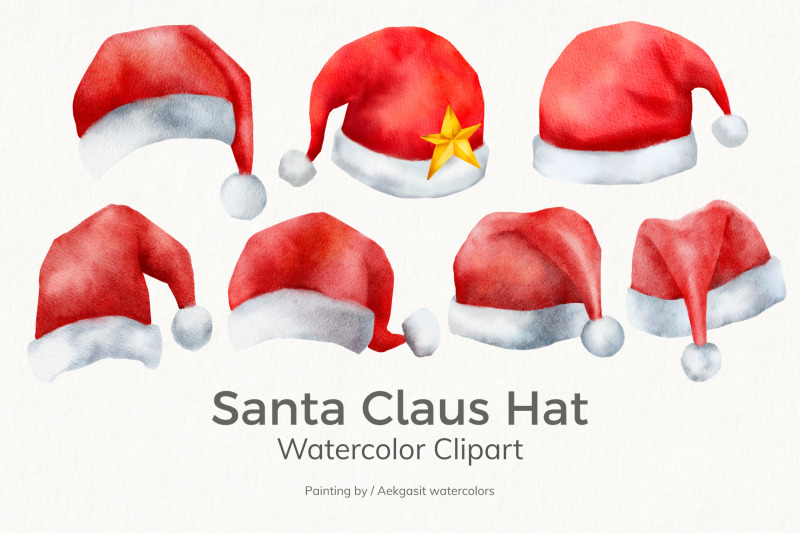 watercolor-clipart-santa-claus-hat