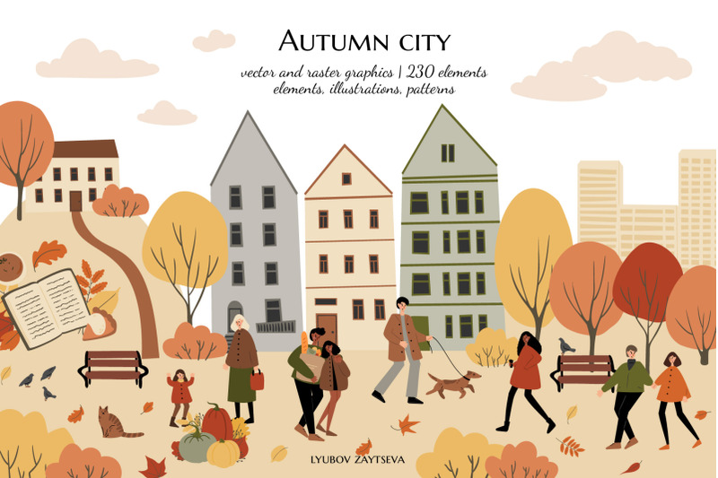 autumn-city-clipart-cozy-fall-vector-and-png-illustrations-patterns