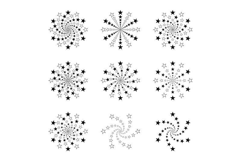 black-white-pattern-of-fireworks-sparkling-stars-swirl