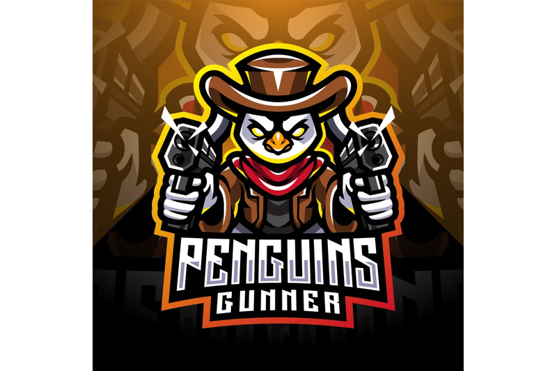 penguin-gunner-esport-mascot-logo-design