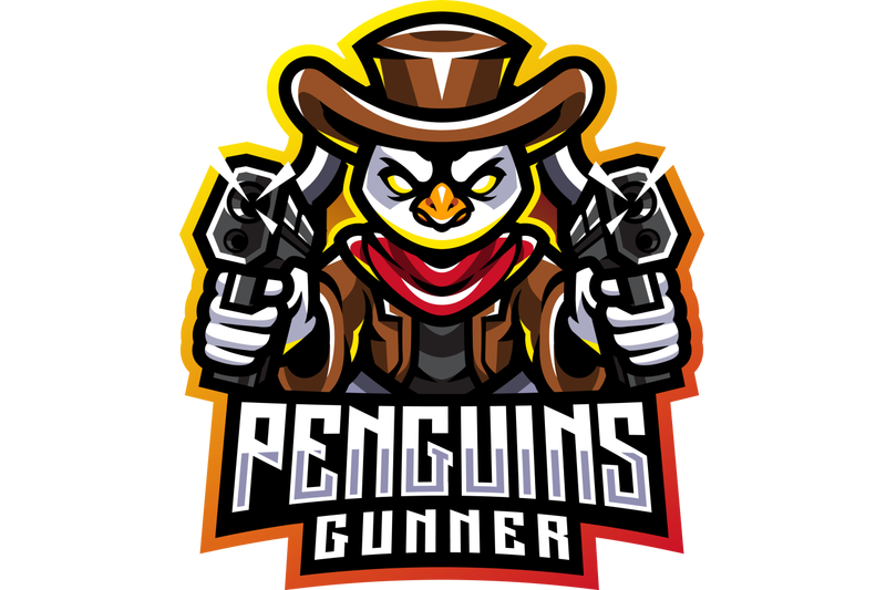 penguin-gunner-esport-mascot-logo-design