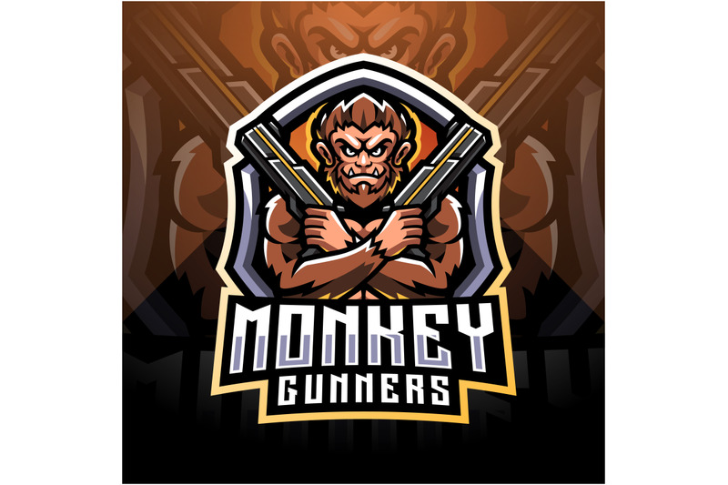 monkey-gunner-esport-mascot-logo-design