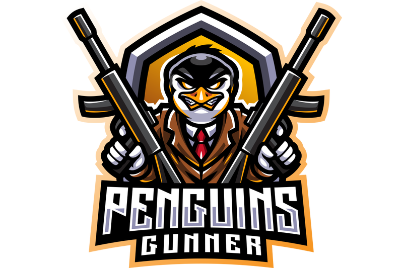 penguin-gunner-esport-mascot-logo-design