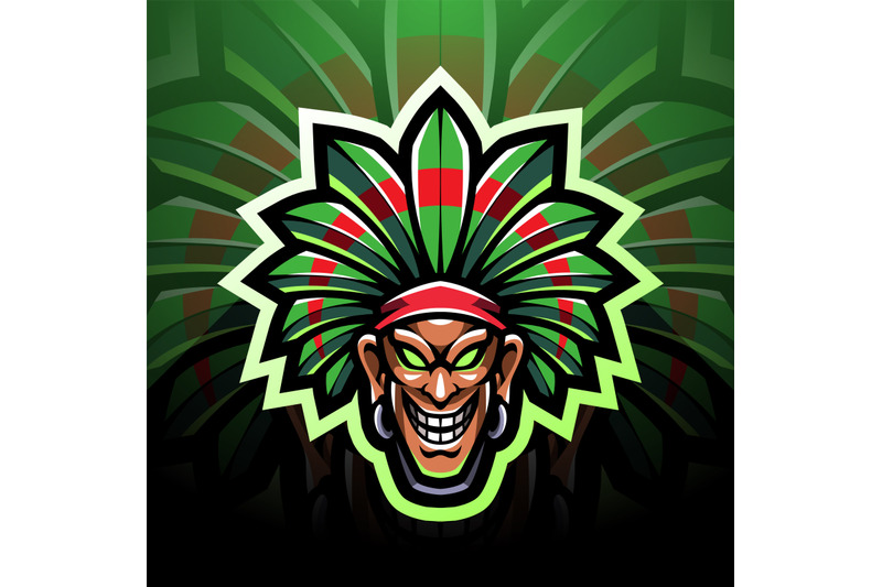 tribal-chief-head-esport-mascot-logo