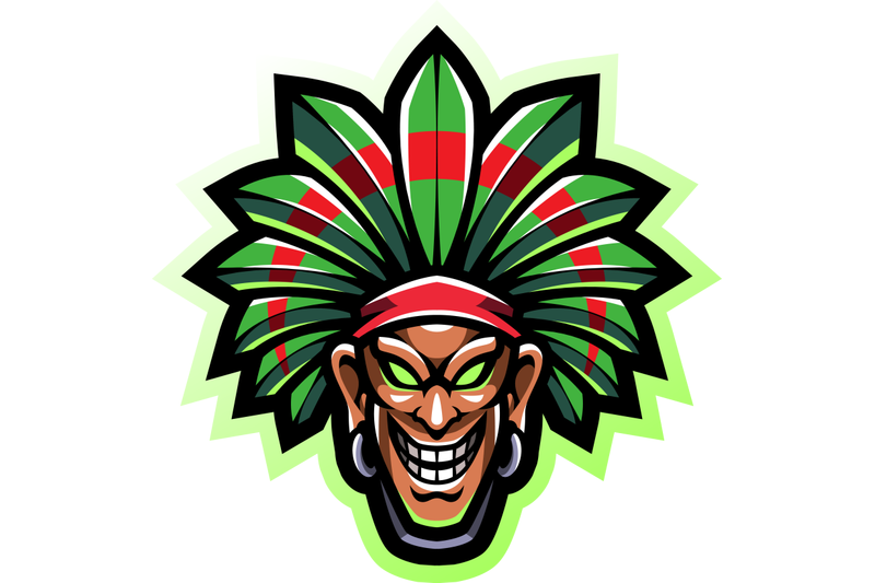 tribal-chief-head-esport-mascot-logo