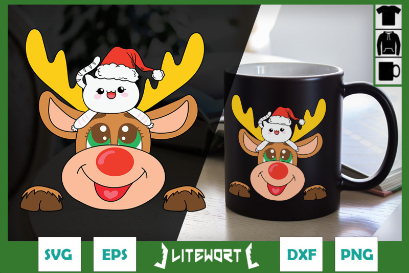 reindeer-and-cat-christmas-svg