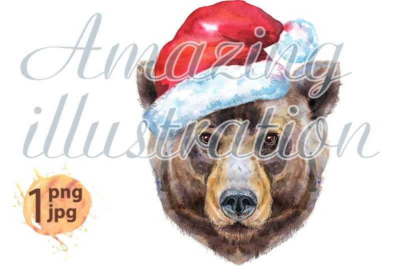bear-head-in-santa-hat