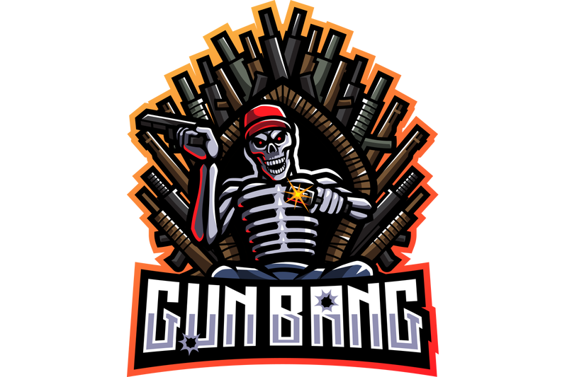 gun-bang-skeleton-king-esport-mascot-logo