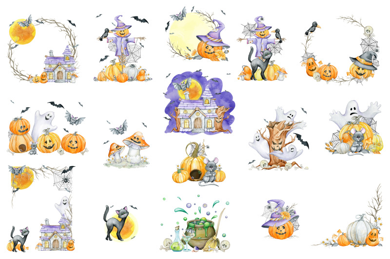 halloween-watercolor-bundle-cute-animals-a-gift-for-a-kid-for-hall