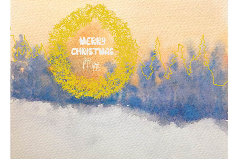 merry-christmas-watercolor-collection