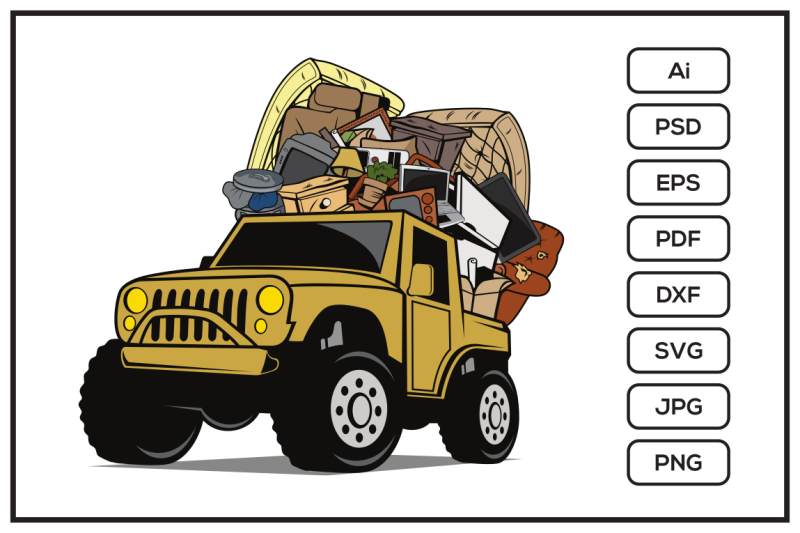 offroad-vehicle-loaded-full-of-household-junk-design-illustration
