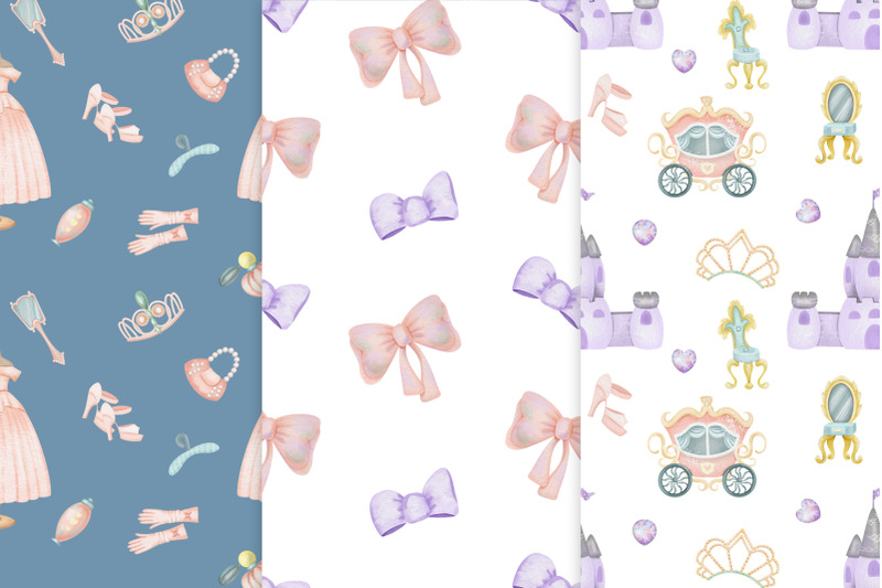 princess-seamless-patterns-and-baby-shower