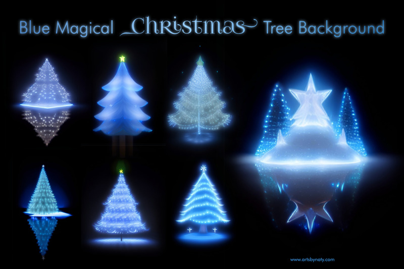 blue-magical-christmas-tree-background