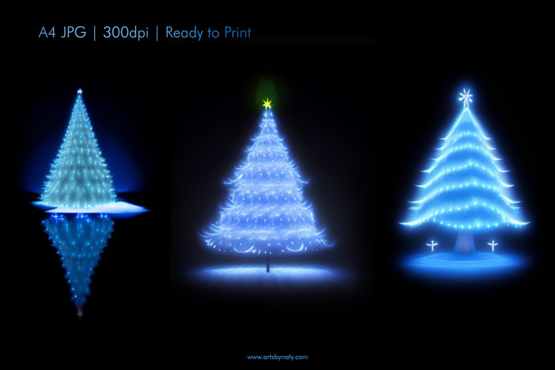 blue-magical-christmas-tree-background