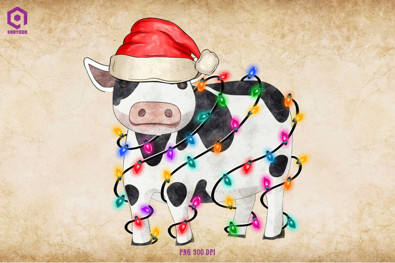 cow-christmas-tree-lights