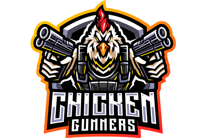 chicken-gunners-mascot-logo-design