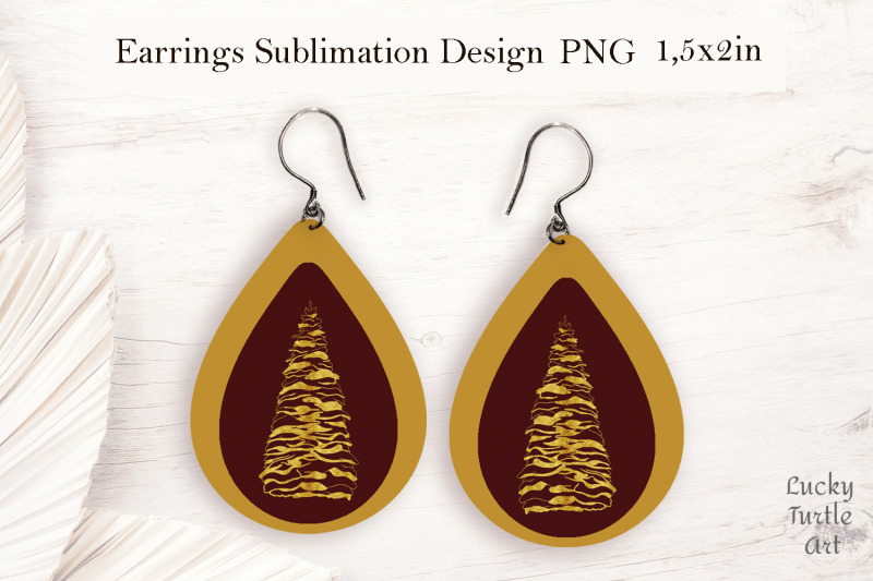 gold-christmas-tree-teardrop-earrings-sublimation-design