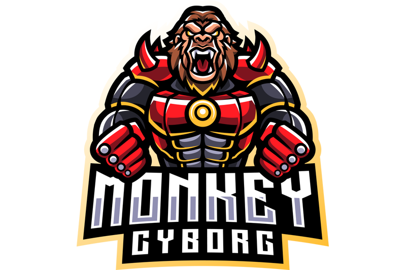 monkey-cyborg-esport-mascot-logo