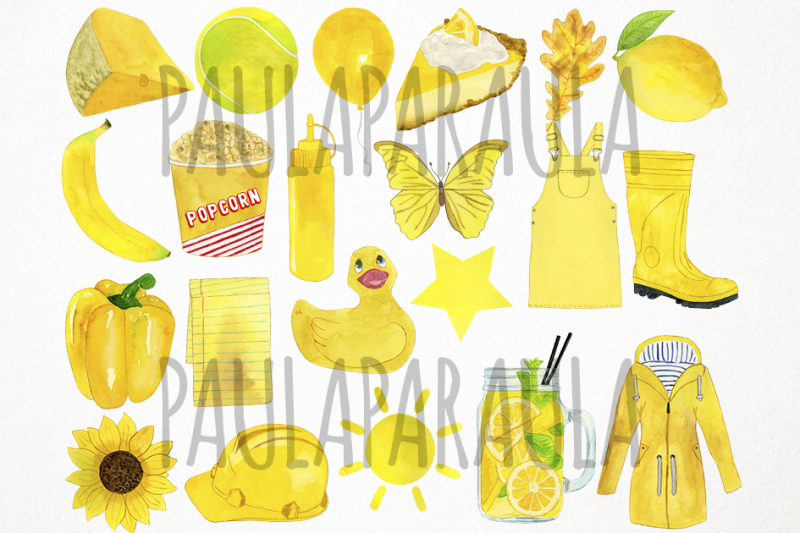 watercolor-yellow-clipart-yellow-color-clipart-yellow-objects-clipar