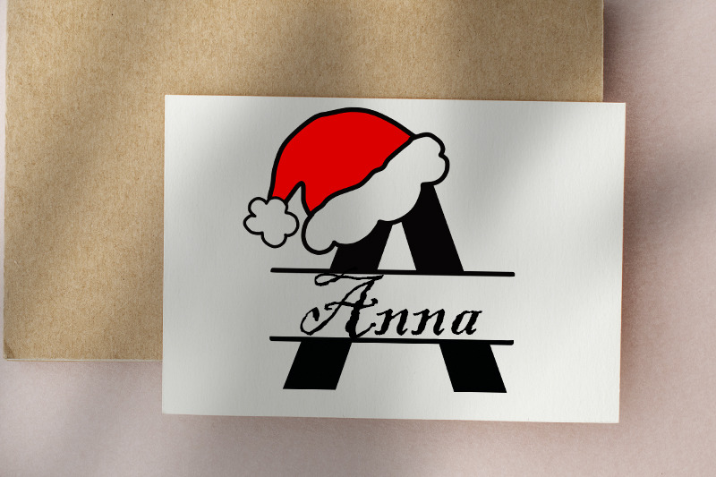 christmas-santa-hat-split-letters-alphabet-monogram