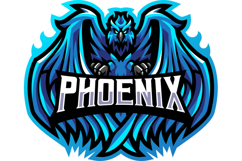 blue-phoenix-esport-mascot-logo-design