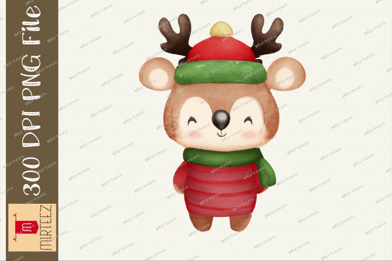 christmas-reindeer-wear-winter-clothes