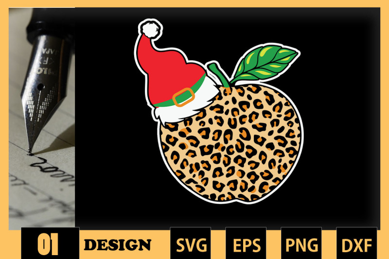 christmas-teacher-apple-leopard-svg