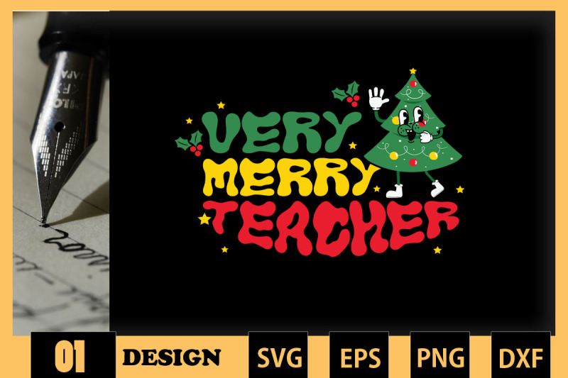 christmas-very-merry-teacher-groovy