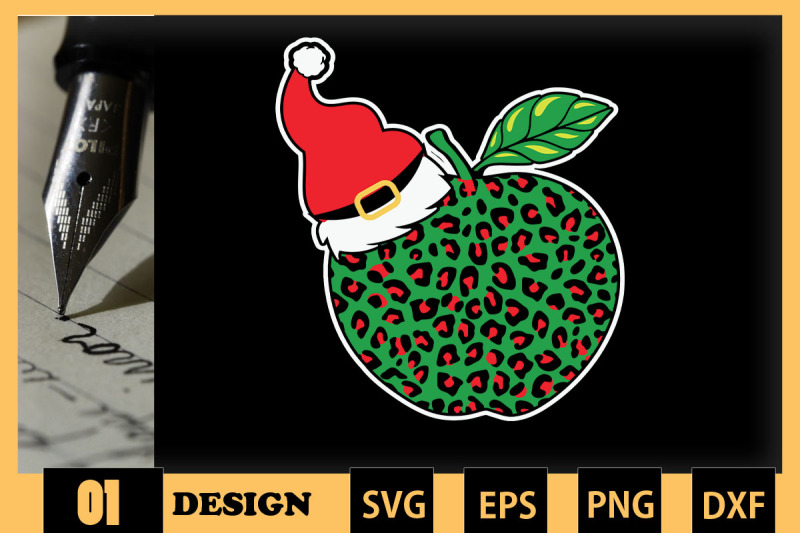 teacher-christmas-apple-leopard