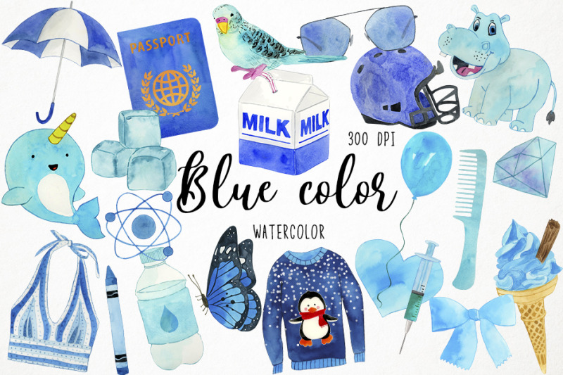 watercolor-blue-clipart-blue-color-clipart-blue-objects-clipart