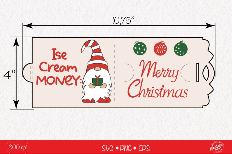 money-card-holder-with-gnome-christmas-gift-card-holder-template-svg