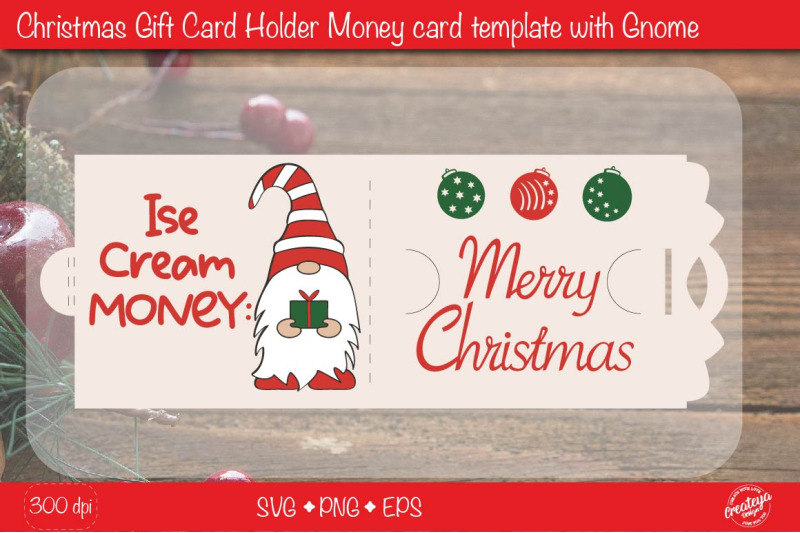 money-card-holder-with-gnome-christmas-gift-card-holder-template-svg