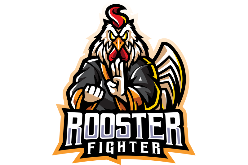 rooster-fighter-esport-mascot-logo-design
