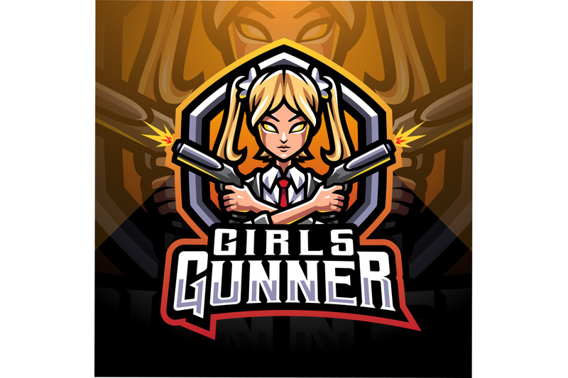 girls-gunner-esport-mascot-logo