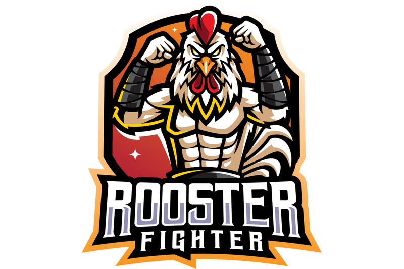 rooster-fighter-esport-mascot-logo-design