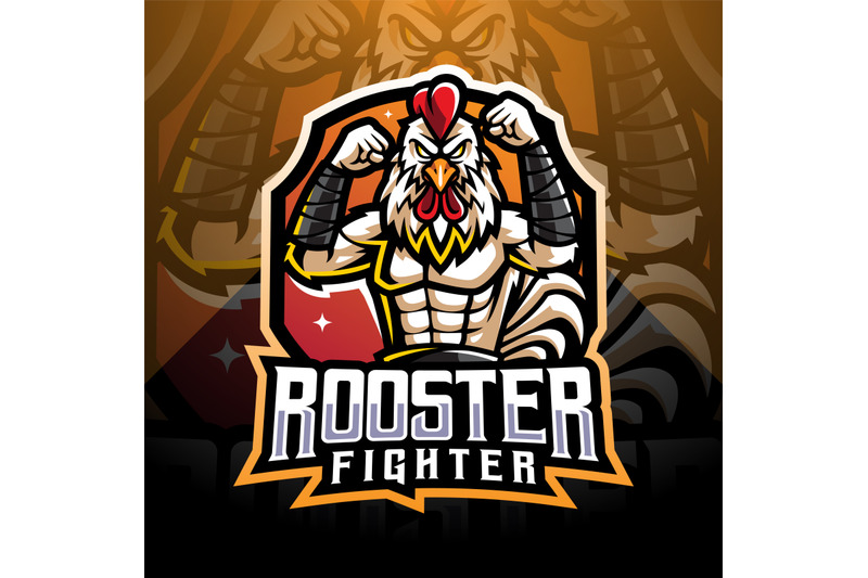 rooster-fighter-esport-mascot-logo-design